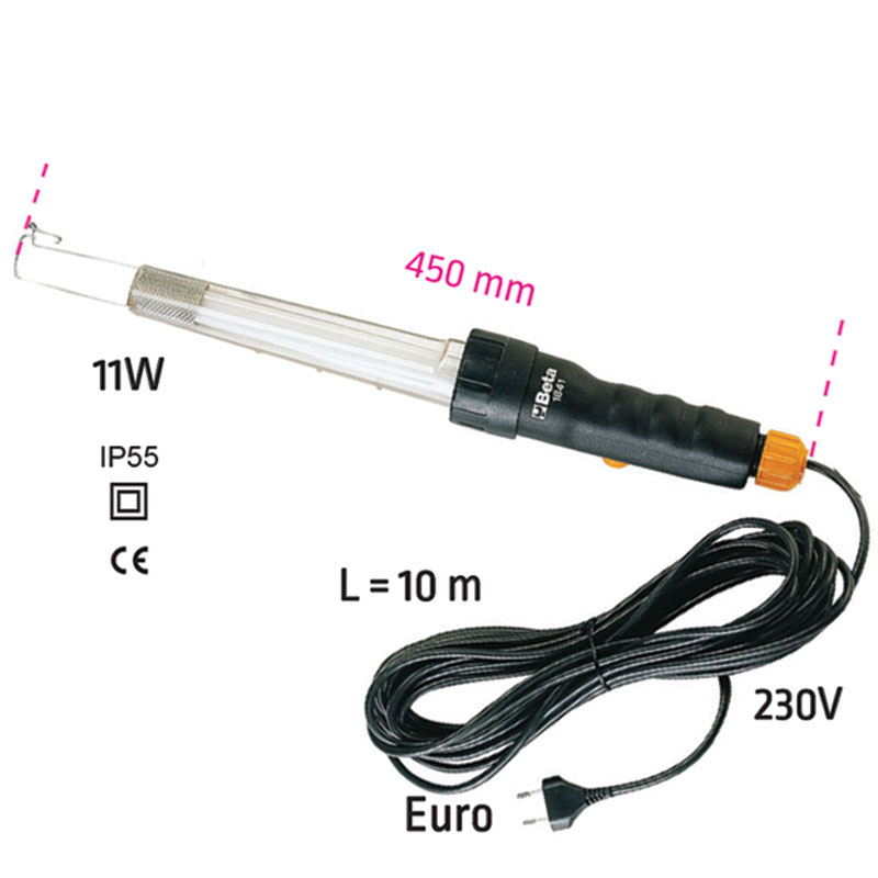 Λάμπα φθορισμού 230V/11W με καλώδιο 10m.